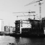 Floating City - Grayscale Photo of Buildings