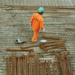 IoT Construction - man walking on construction site